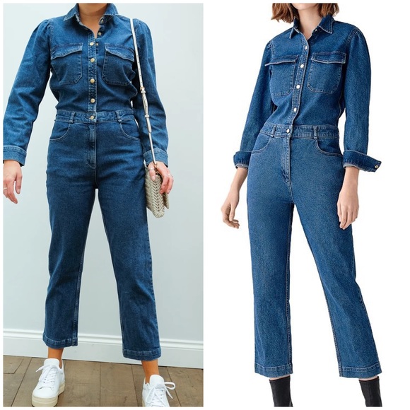 DL1961 Freja Jumpsuit Blue Denim Tripoli Size Small - Picture 1 of 5
